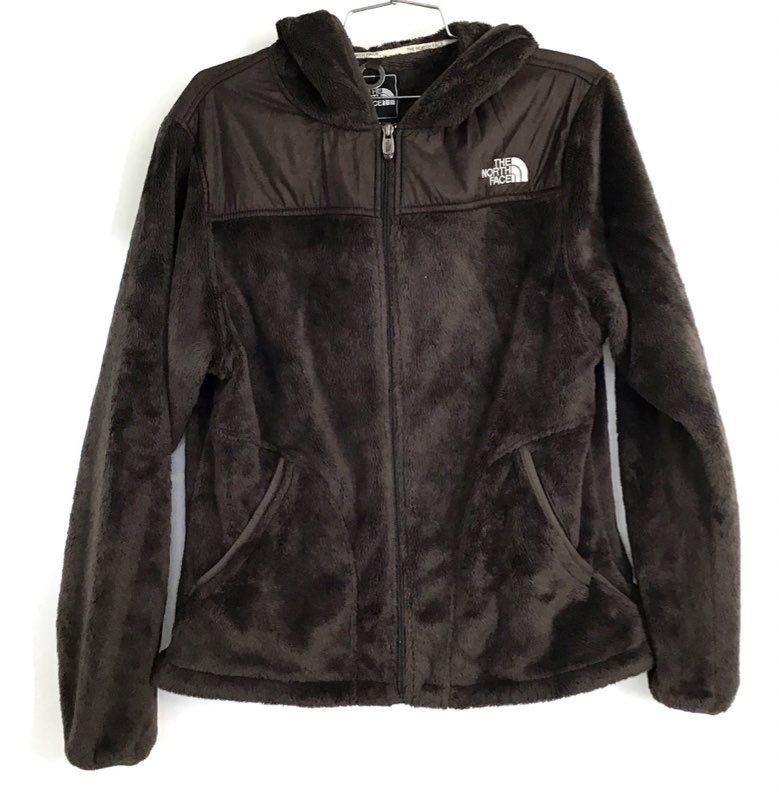 The North Face Women's Brown Osito High Pile Shag Full Zip Fleece Hoodie Size L