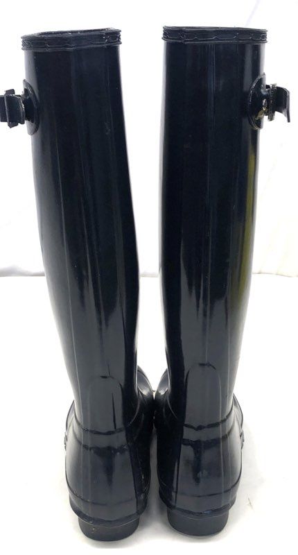 Hunter Original Tall Gloss Navy Blue Rain Wellington Boots Women's Size 8