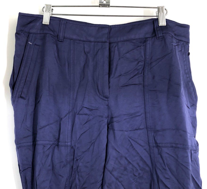 LOFT Women's Navy Blue Viscose Tapered Jogger Pants Size 10 NWT