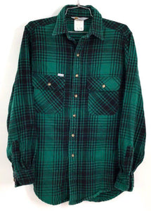 Carhartt Men's Green Plaid Rugged Button-Up Shirt - Size M