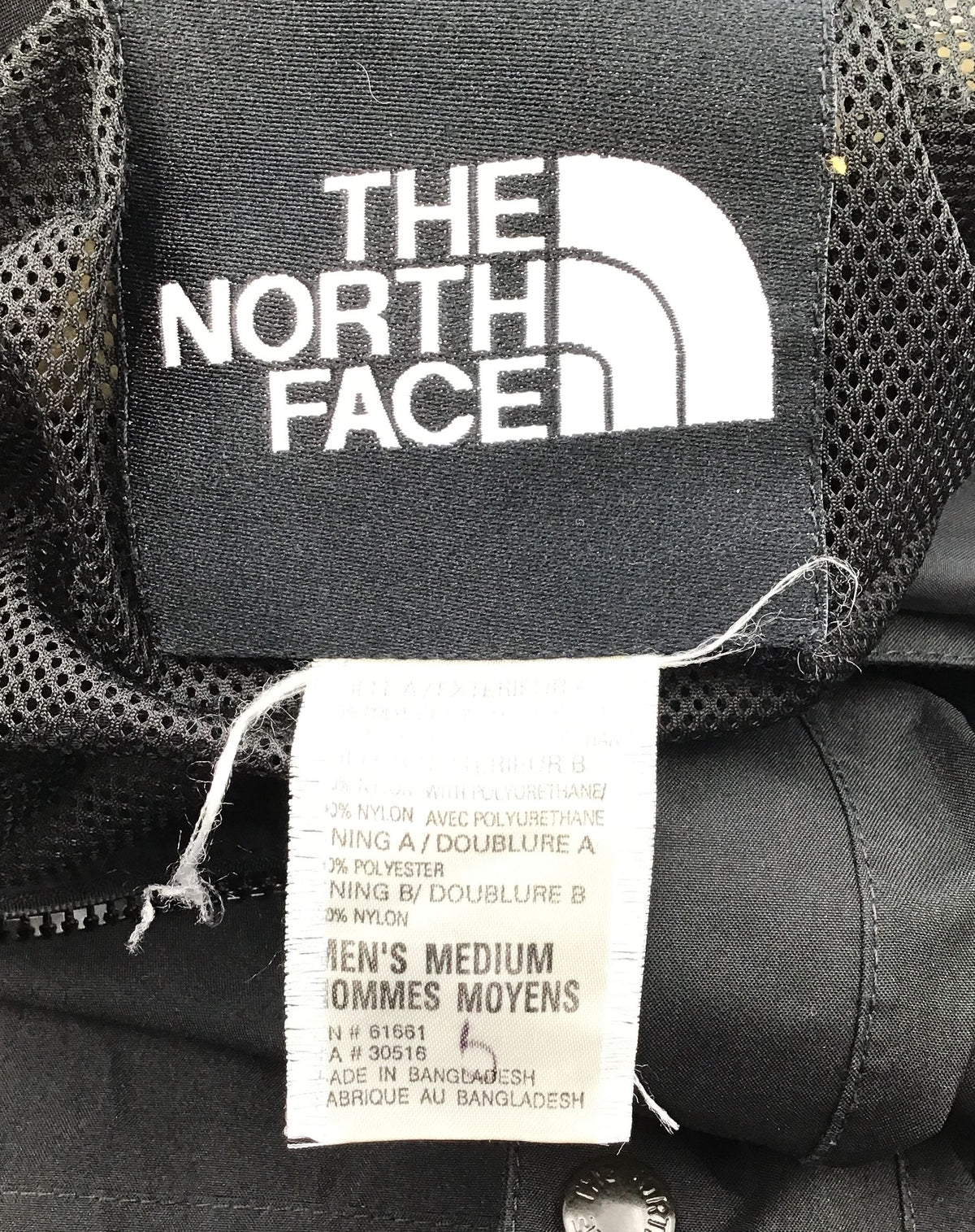 The North Face Men&#39;s Black Hooded Full-Zip Windbreaker Jacket - Size M