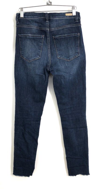 The Impeccable Pig Women's Dark Blue Distressed High Rise Skinny Jeans Sz 26