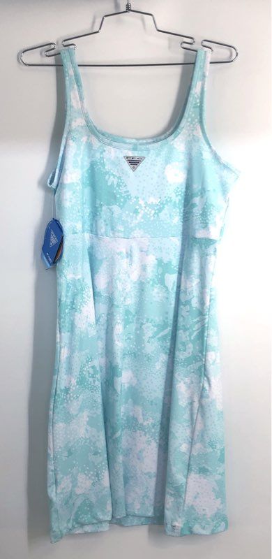 Columbia Women's PFG Freezer III Dress Blue White Sun Protection Sz M NWT