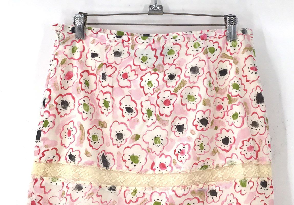 NWT Tibi Women's Hot Pink Floral A-Line Skirt - Size 4