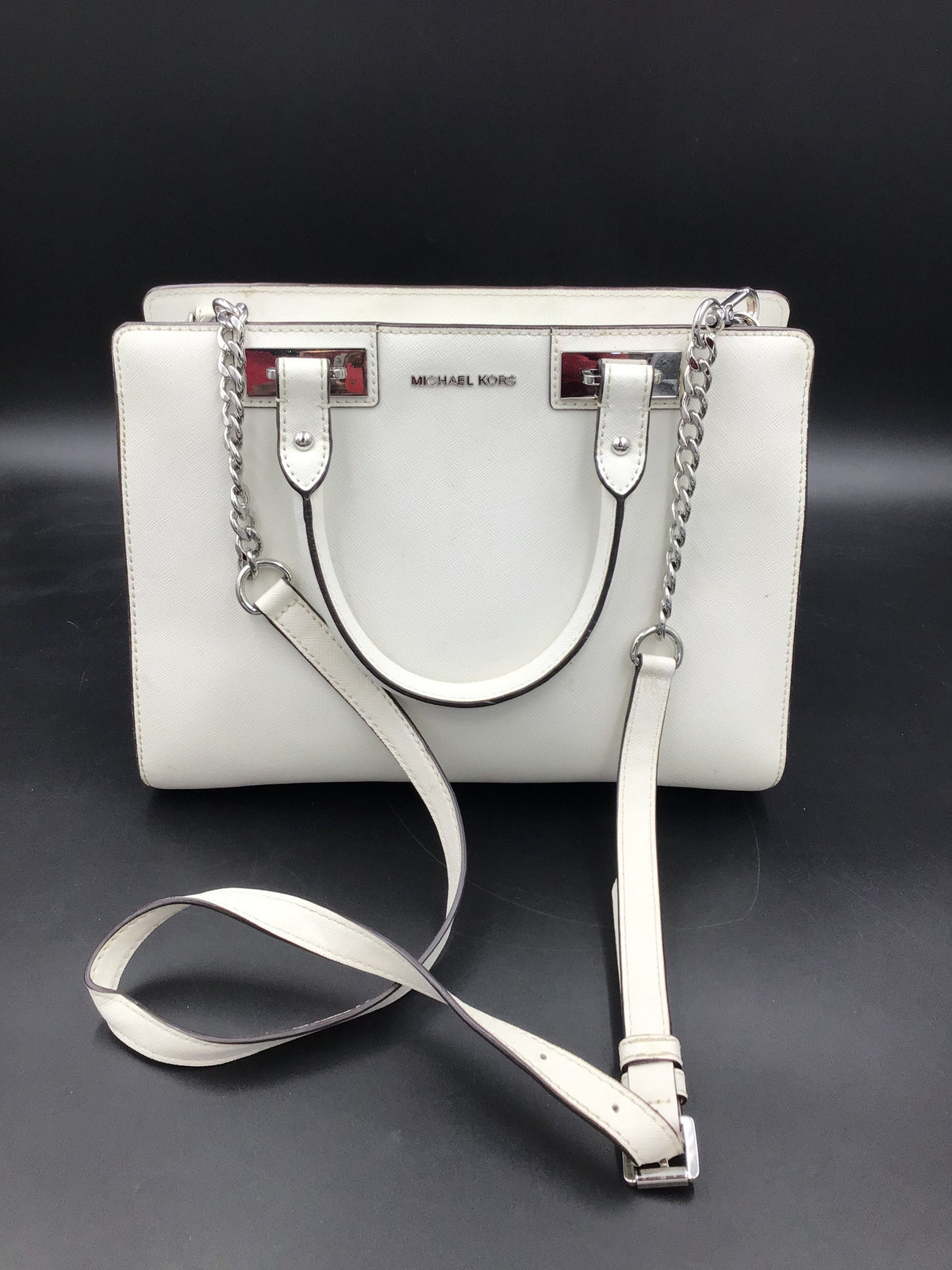 Authentic Michael Kors White Luxury Shoulder Bag - COA Included