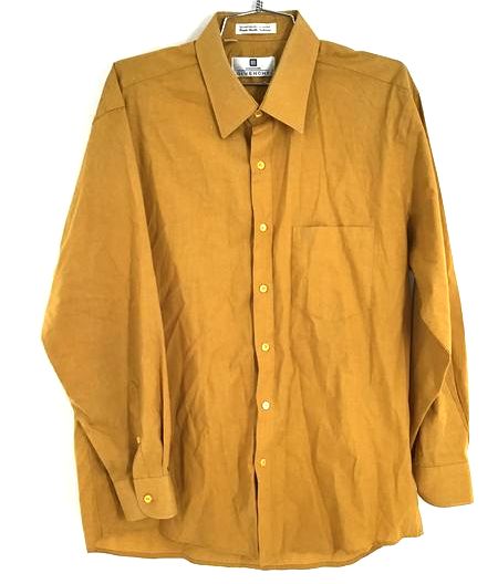 Givenchy Monsieur Men&#39;s Gold Button-Up Shirt - Size 16.5 With COA