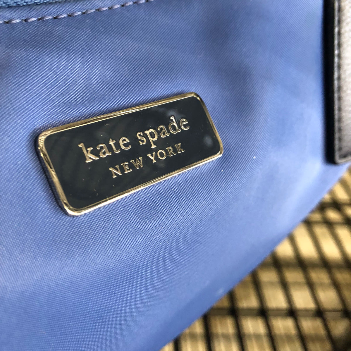 Kate Spade Robin's Egg Blue Nylon Hayden' Tote Bag w\ Blue Leather Trim (+COA)