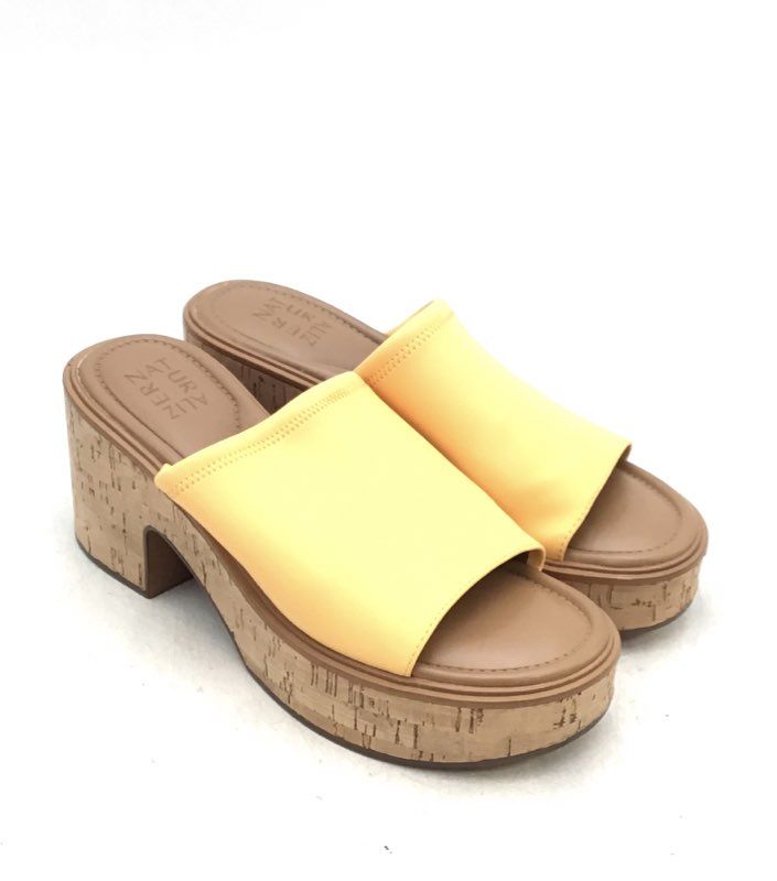 Naturalizer Women&#39;s Cassie Yellow Block Heel Slide Sandals - Size 8.5 M