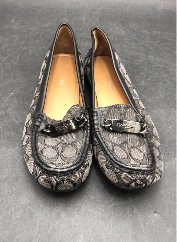 Coach Women's Olive Brown Signature Casual Loafer Shoes - Size 9B