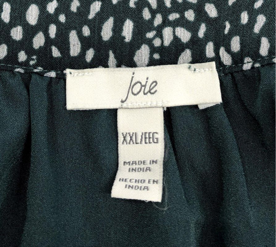 Joie Women's Arctic Animal Spot Balloon Sleeve Dress Green NWT Sz XXL