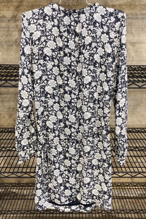 NWT LOFT Women&#39;s Black White Floral Mini Dress - Size Small