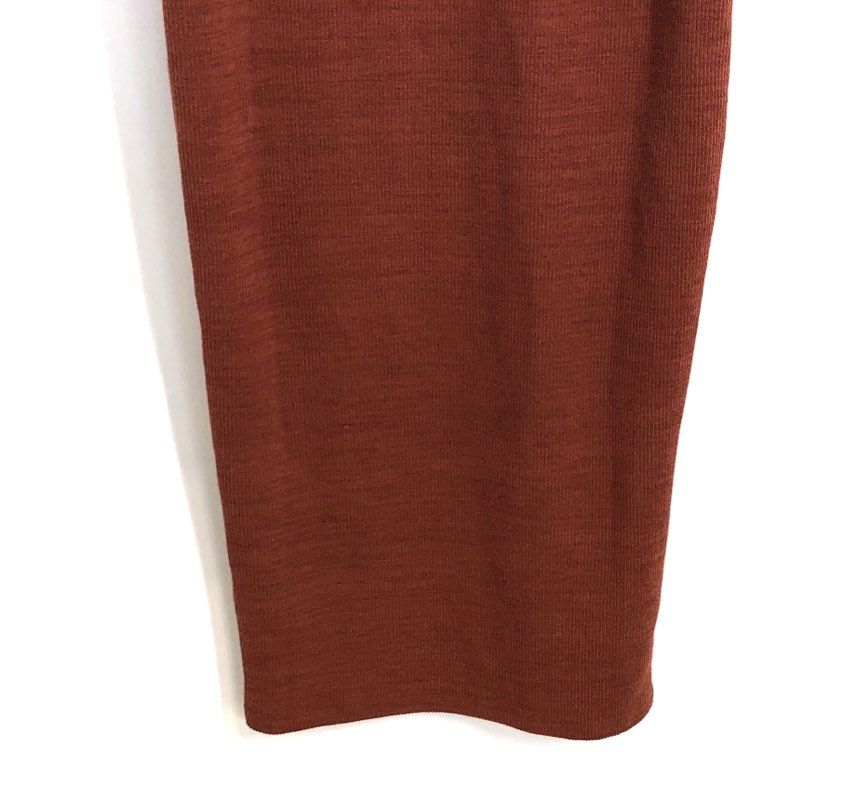 White Fox Women's Rust Change The Game Midi Dress Ribbed Deep V-Neck NWT Sz XL