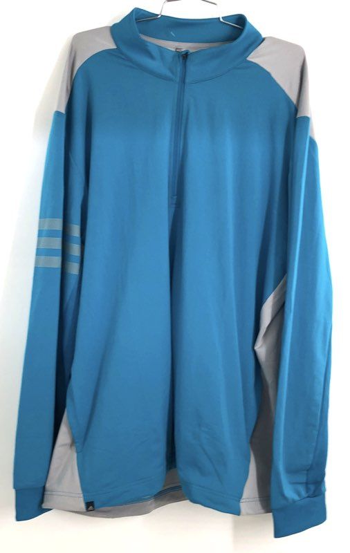 adidas Men's Golf ADI COMPQZLYR Quarter Zip Pullover Blue Gray NWT Sz 2XL
