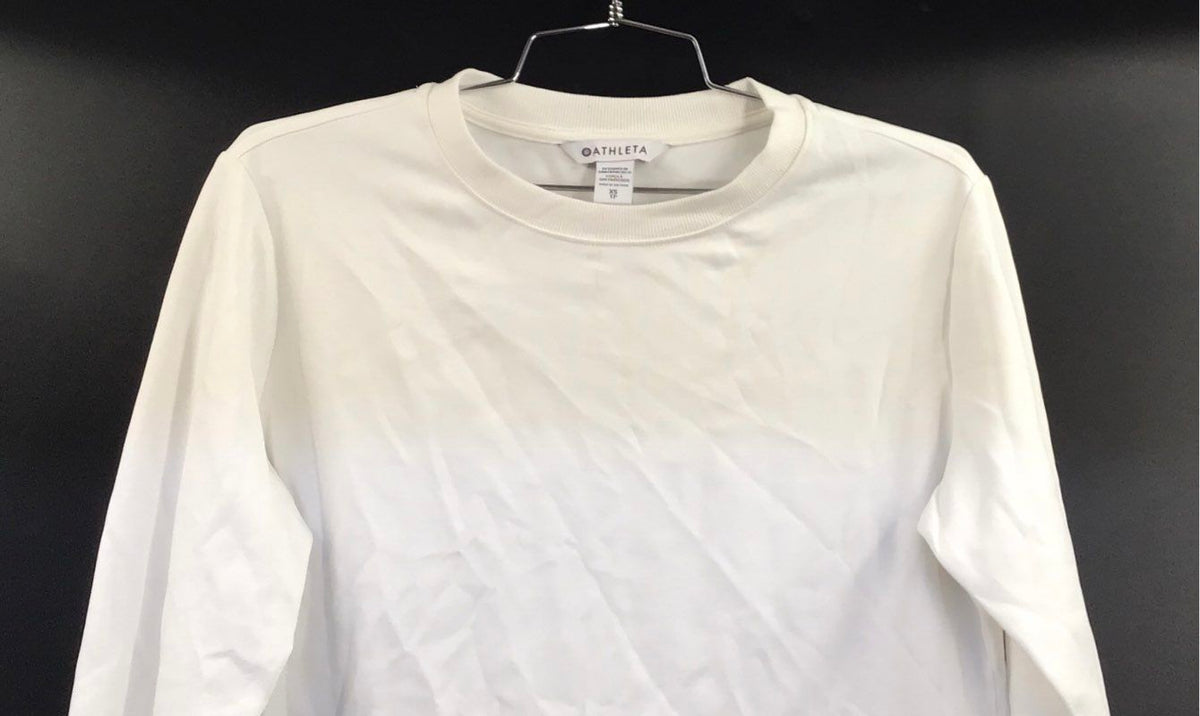 Athleta Women's White Gallery Top 2.0 Mixed Media Layered Shirt Tail Sz XS