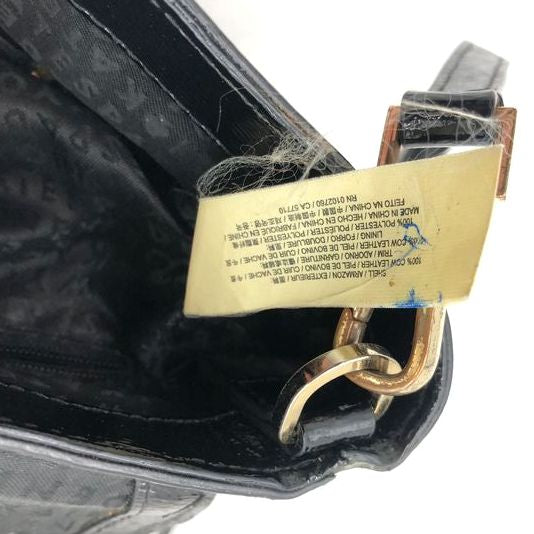 Kate Spade Black Textured Patent Leather Crossbody Bag with Gold Accents (+COA)