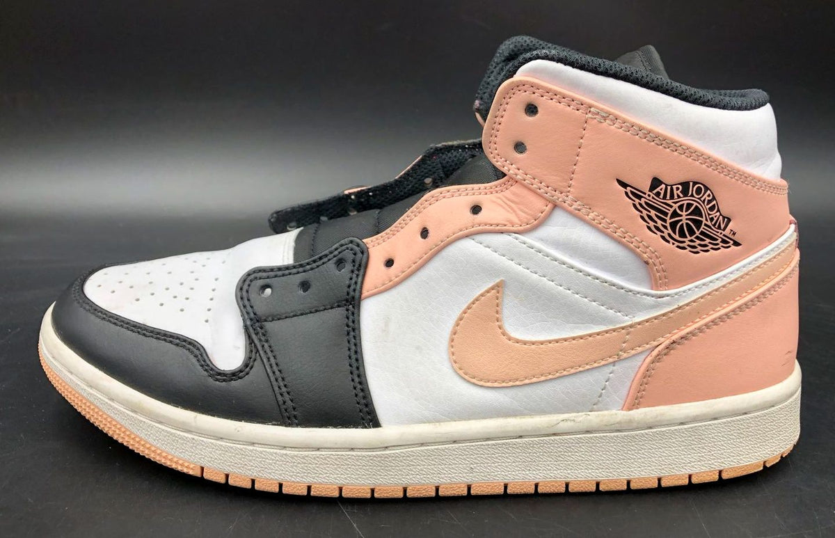 Nike Jordan 1 Mid &#39;Crimson Tint&#39; Men&#39;s White/Black/Pink Sneakers - Size 8 (+COA)