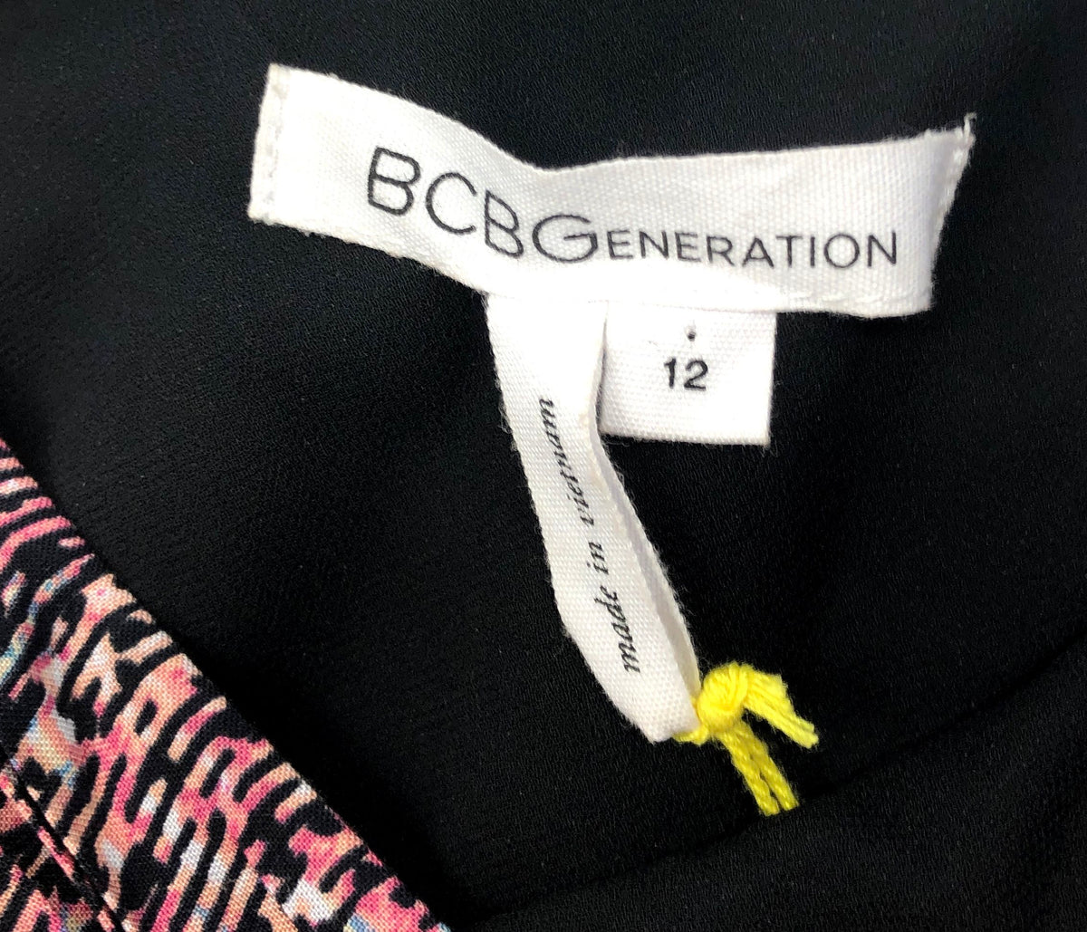 BCBGeneration Women's Pink Blue Abstract One Shoulder Mini Dress NWT Size 12