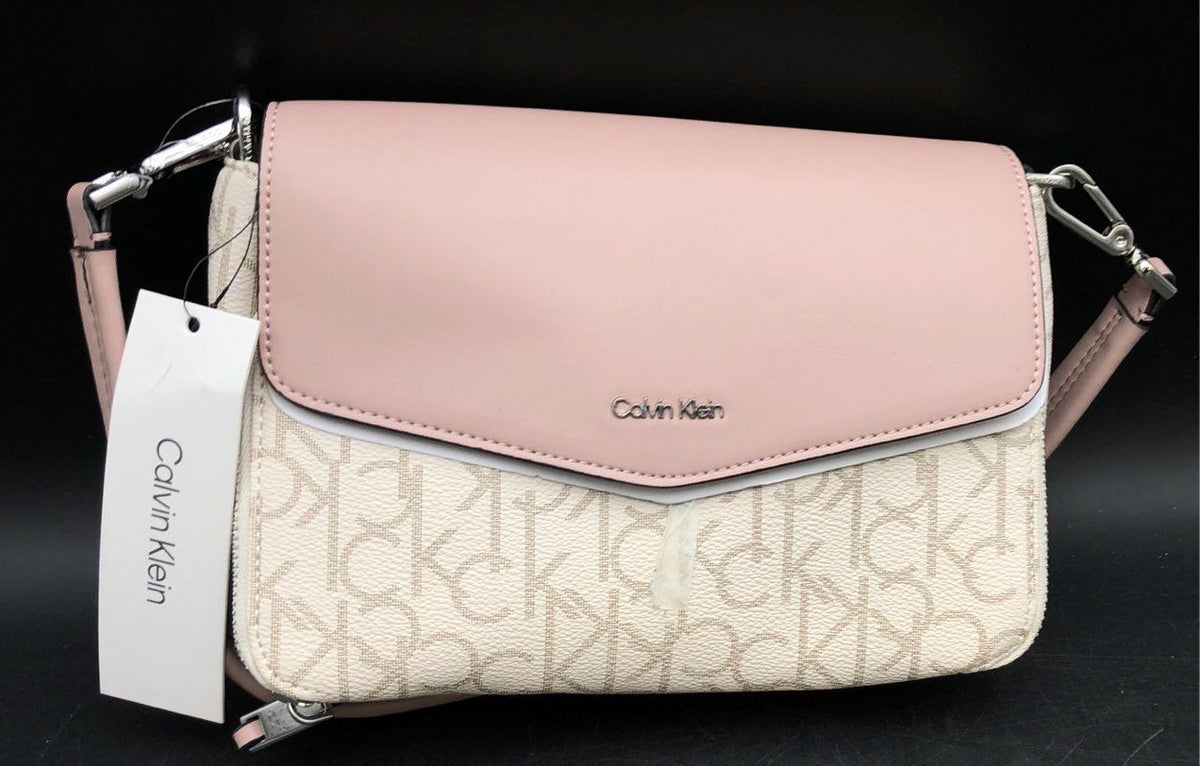 NWT Calvin Klein Rose White Top Handle Bag