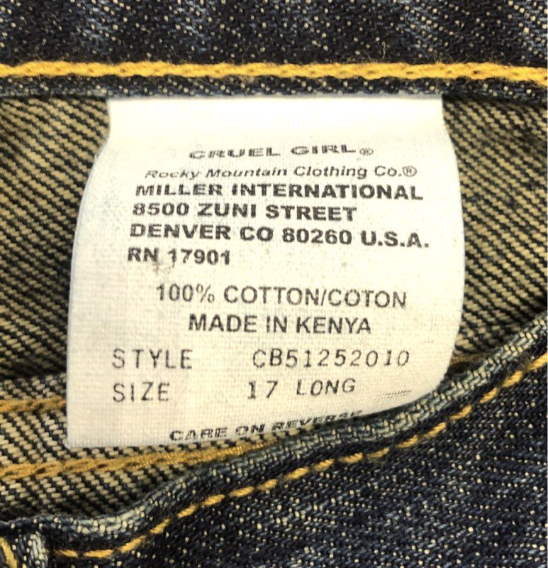 Cruel Girl Women's Relaxed Fit Jeans Dark Wash Blue Denim NWT Sz 17 Long