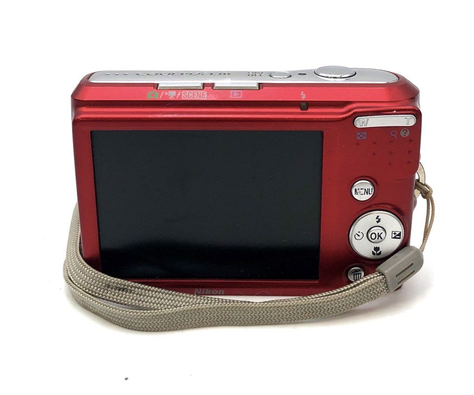 Nikon Coolpix L18 Compact Digital Camera Red With Box & Cables