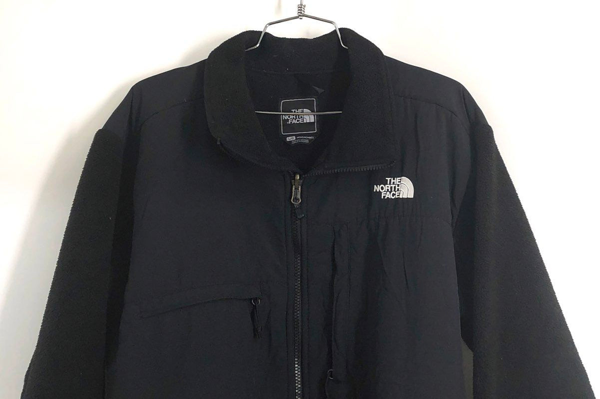 The North Face Men's Denali Fleece Jacket Black Full Zip Yoke Overlay Size L