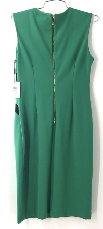 Calvin Klein Women's Sheath Dress Green Colorblock Sleeveless NWT Sz 8