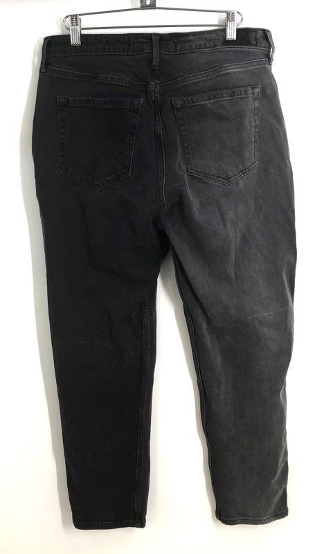 Hollister Women's Curvy High-Rise Mom Jeans Black Grey Split Two-Tone Sz 11R