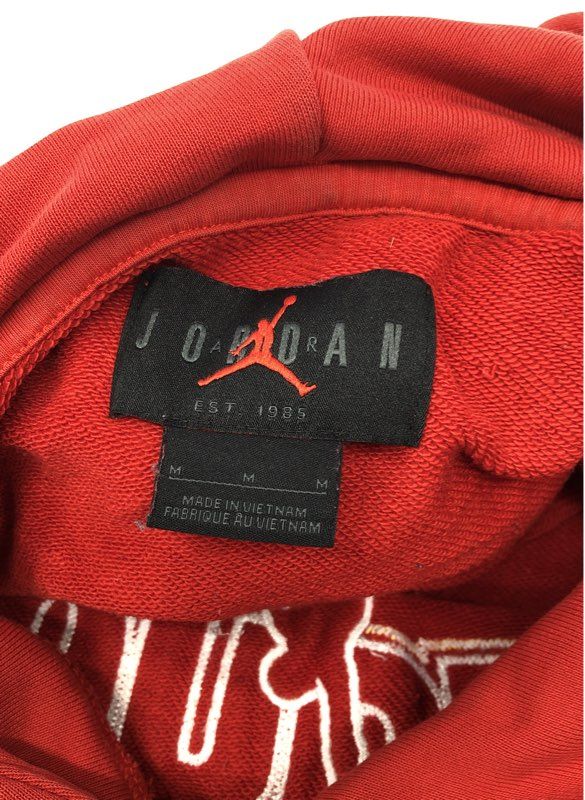 Jordan Men's Red Jumpman Pullover Hoodie Graphic Sweatshirt Sz M