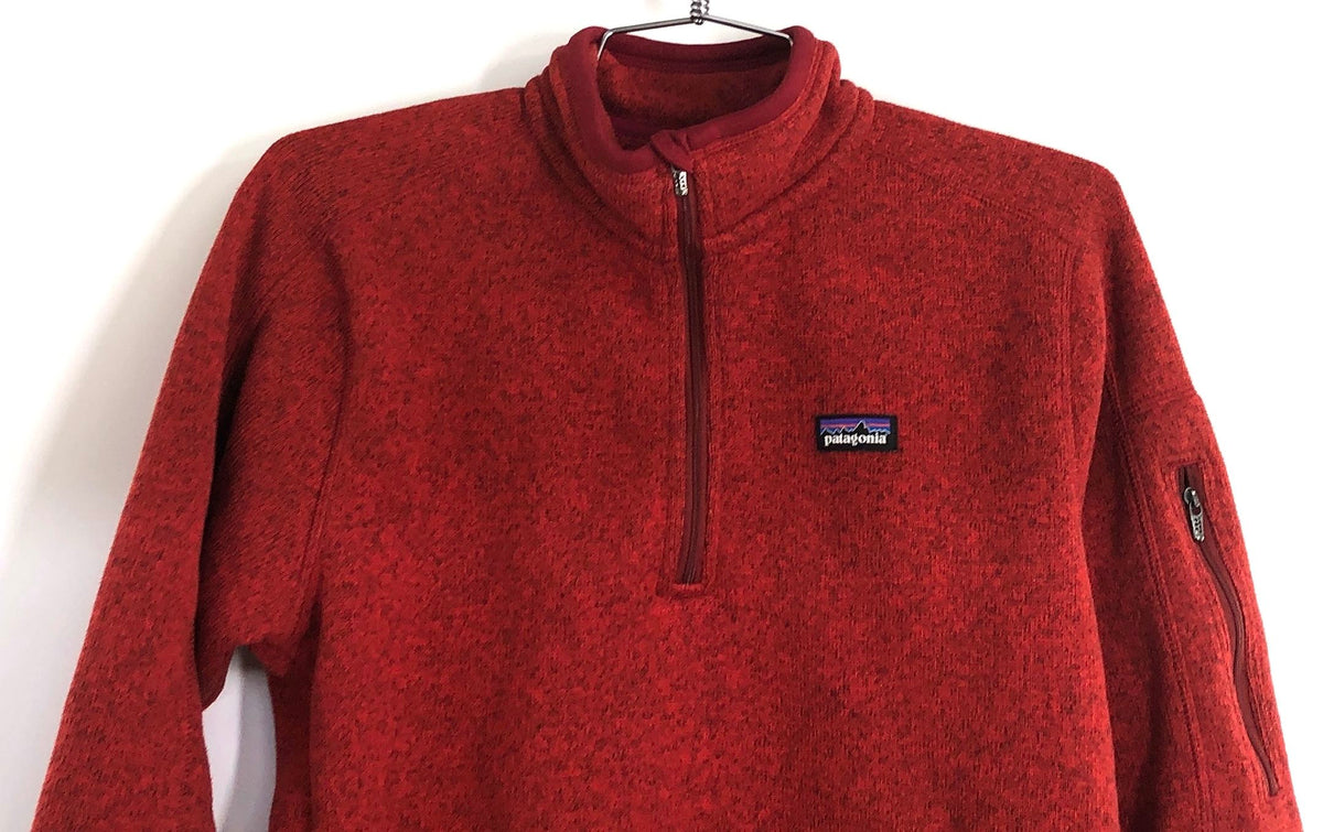 Patagonia Women's Red Heather Better Sweater 1/4 Zip Fleece Pullover Size M