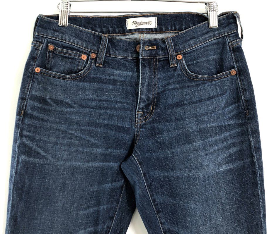 Madewell Women's The Slim Boyjean Blue Raw Hem Stretch Denim NWT Sz 25