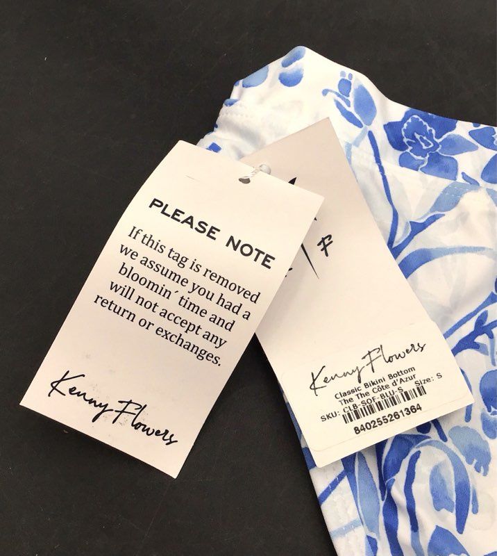 Watercolors Kenny Flowers Women's Cote d'Azur Bikini Bottom Blue Floral NWT S