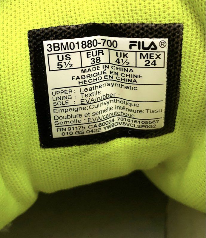 Fila Grant Hill 2 Neon Yellow White High Top Sneakers Size 5.5