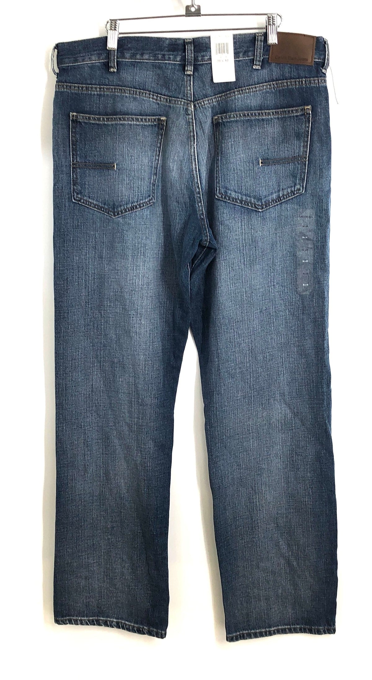 Calvin Klein Jeans Men's Dark Wash Straight Leg Blue Denim Jeans Size 36x32