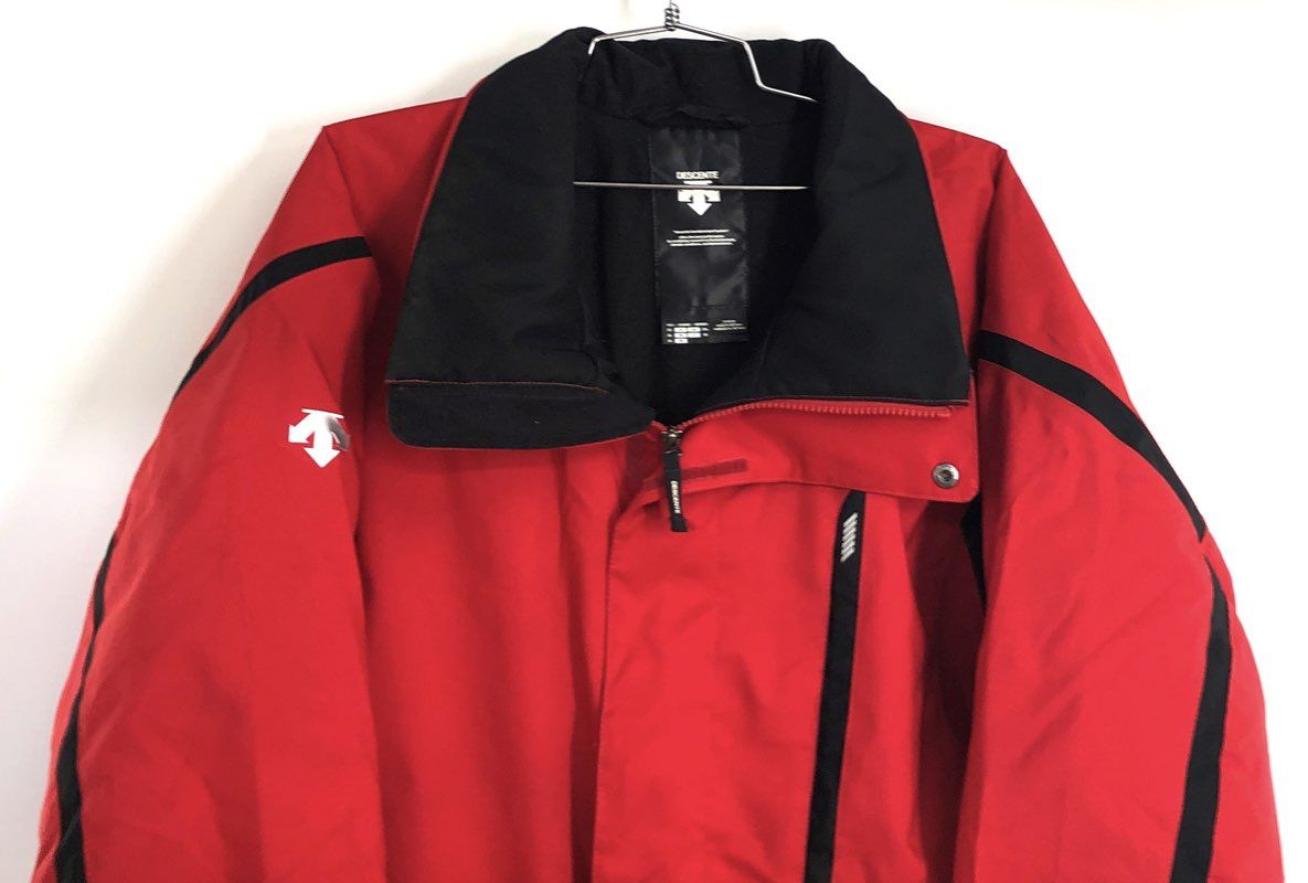 Descente Men's Red Black Insulated Full Zip Ski Jacket Winter Coat Sz 2XL