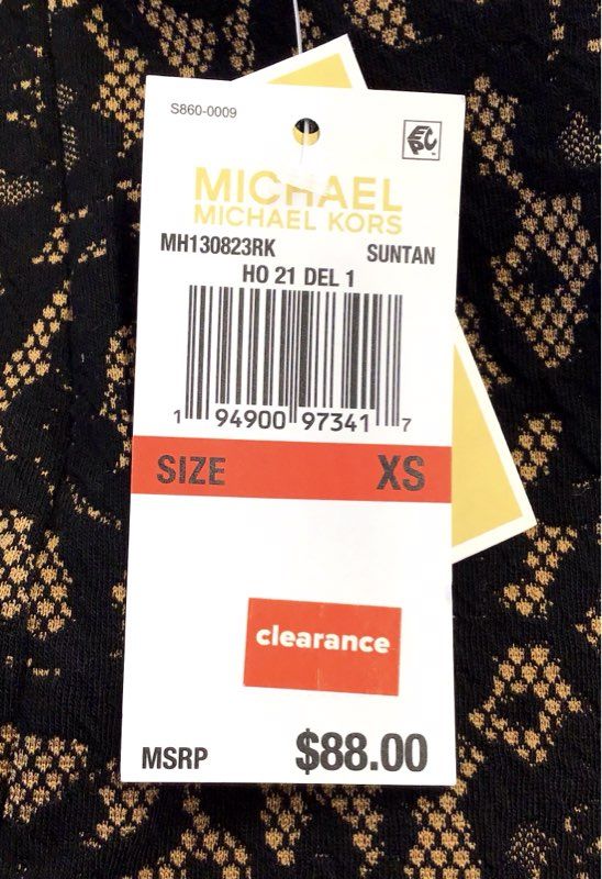 NWT Michael Kors Women's Suntan Black Ankle Leggings - Size XS