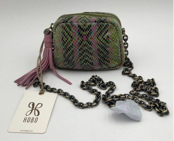 NWT HOBO Renny Micro Mini Geo Diamond Print Leather Crossbody Bag