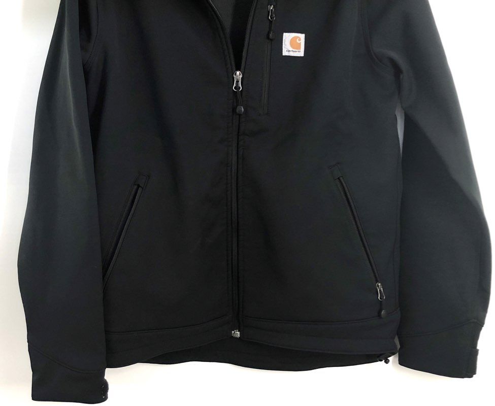 Carhartt Men's Black Crowley Softshell Jacket Full Zip Fleece Lined Sz M
