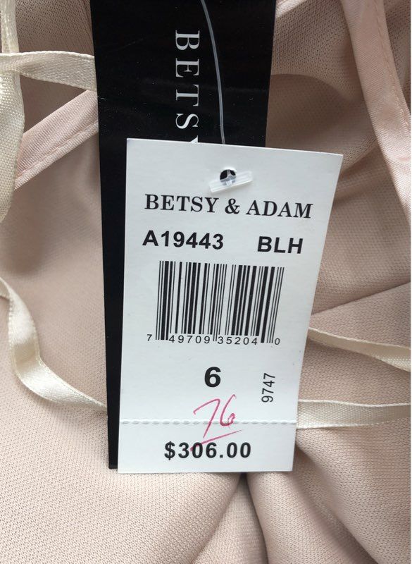 NWT Betsy & Adam Women's Blush Maxi Dress - Size 6