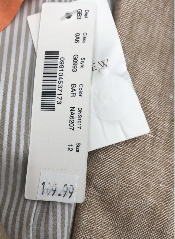 NWT J. Crew Women's Tan Blazer - Size 12