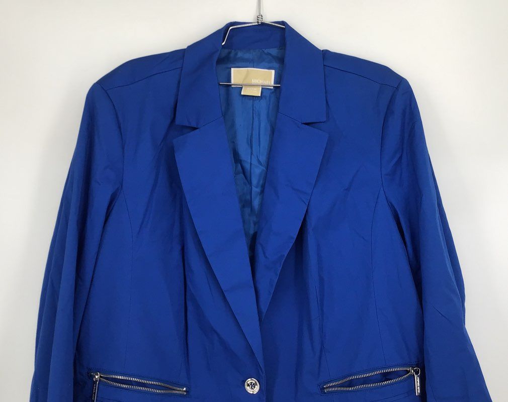 Michael Kors Women&#39;s Blue Notch Lapel Single-Breasted Blazer - Size 20W