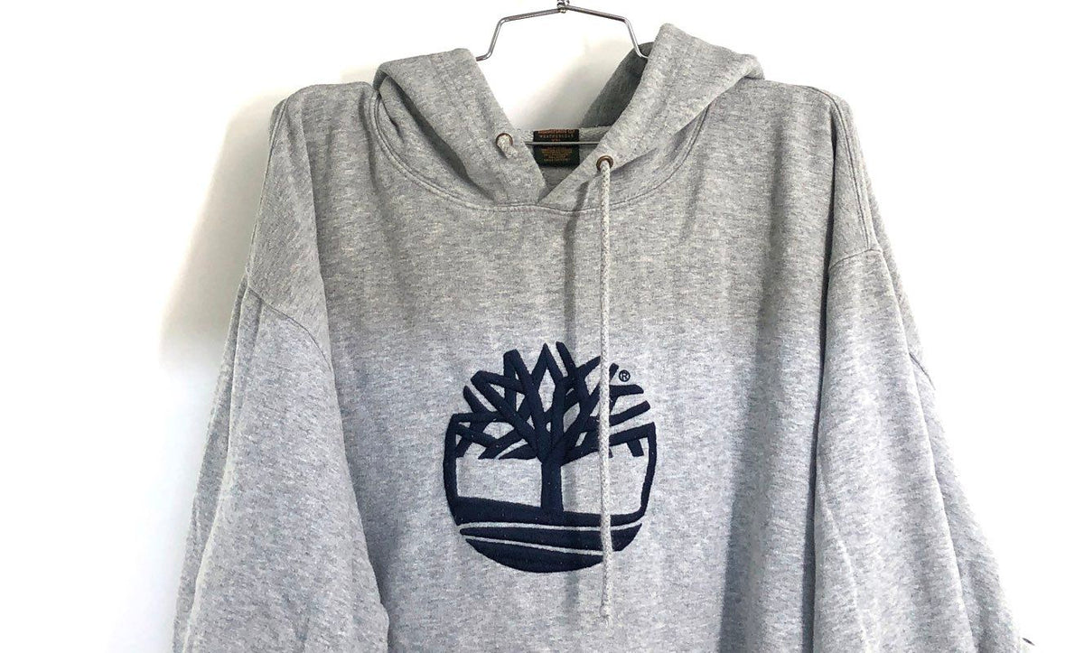 Timberland Weathergear Men's Gray Pullover Hoodie Embroidered Logo Sz XXL