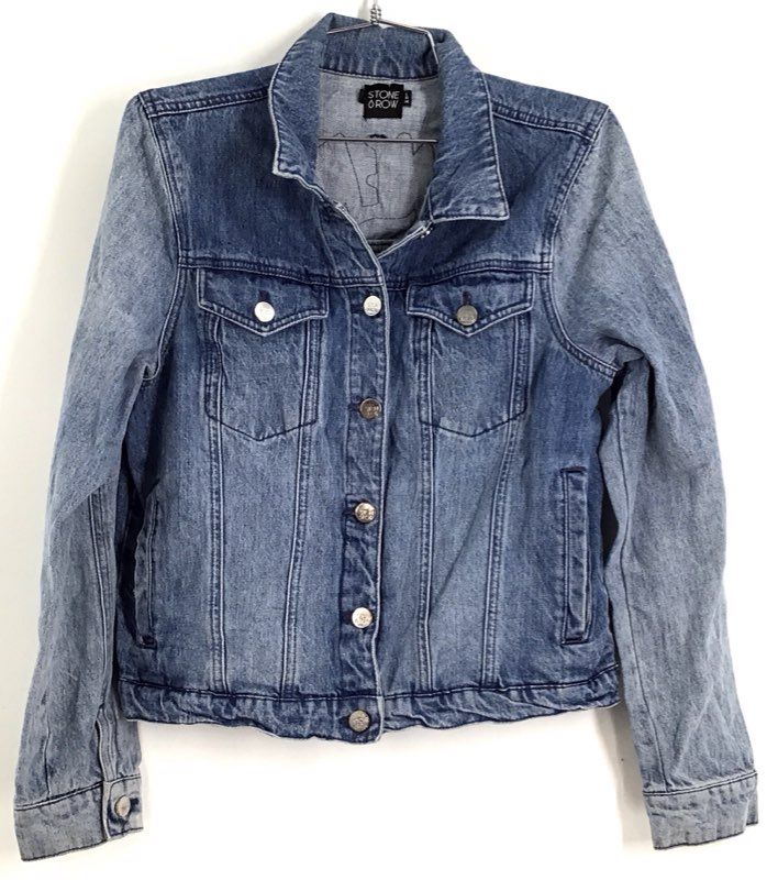 Stone Row Women&#39;s Blue Denim Trucker Jacket - Size L 14