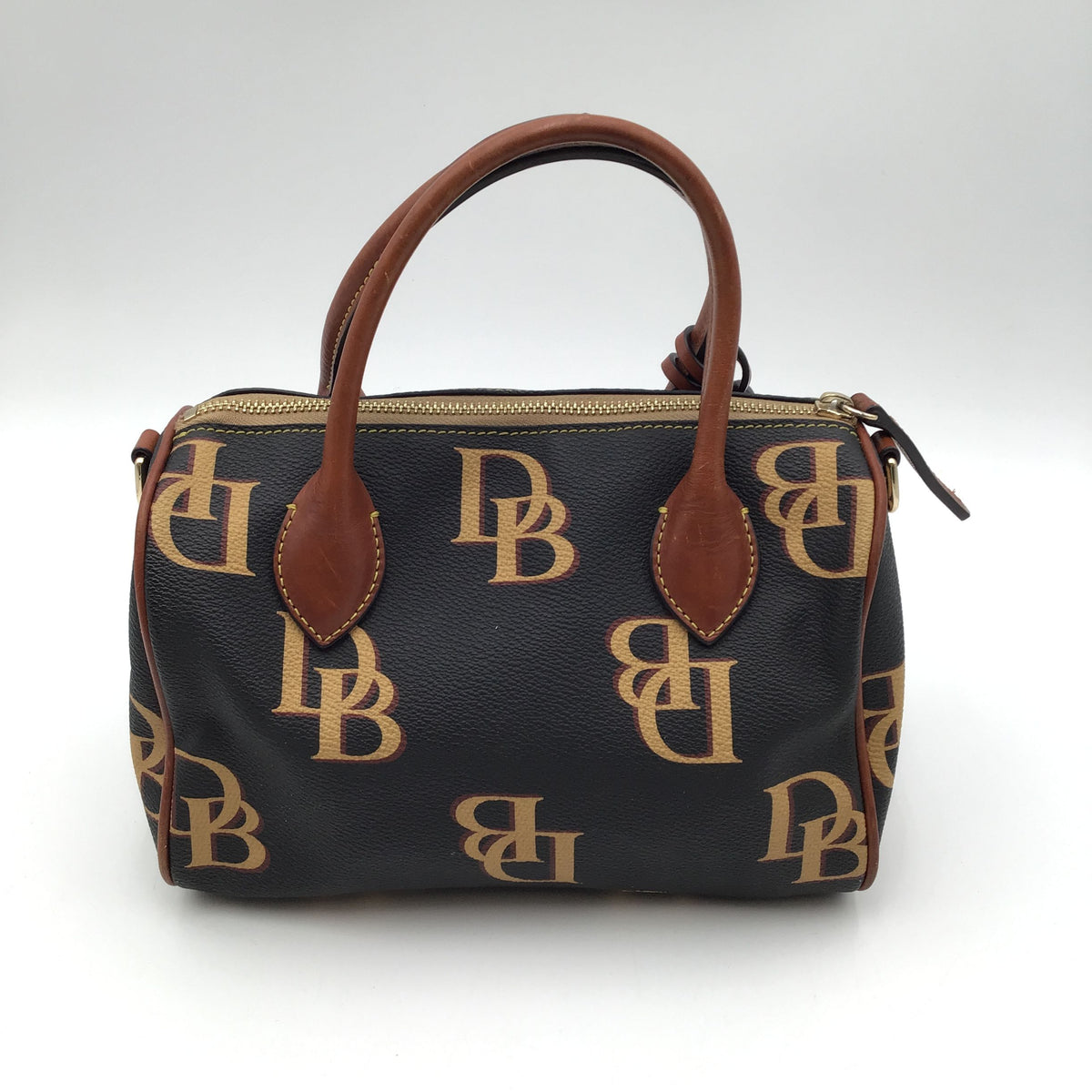 Authentic Dooney &amp; Bourke Women&#39;s Black Gold Signature Tote Bag - COA Included