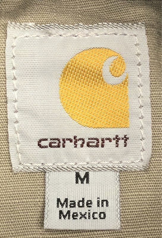 Carhartt Men's Tan Canvas Full Zip Work Jacket Utility Multi-Pocket Sz M