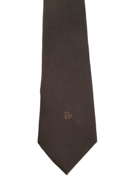 Christian Dior Men&#39;s Brown Pointed Tie With COA