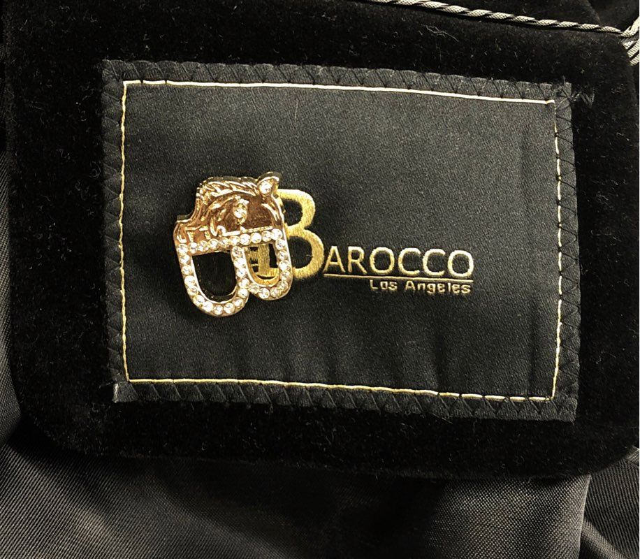 Barocco Men's Black Velvet Blazer Gold Embellished Lattice SB422 NWT Sz 4XL 50R