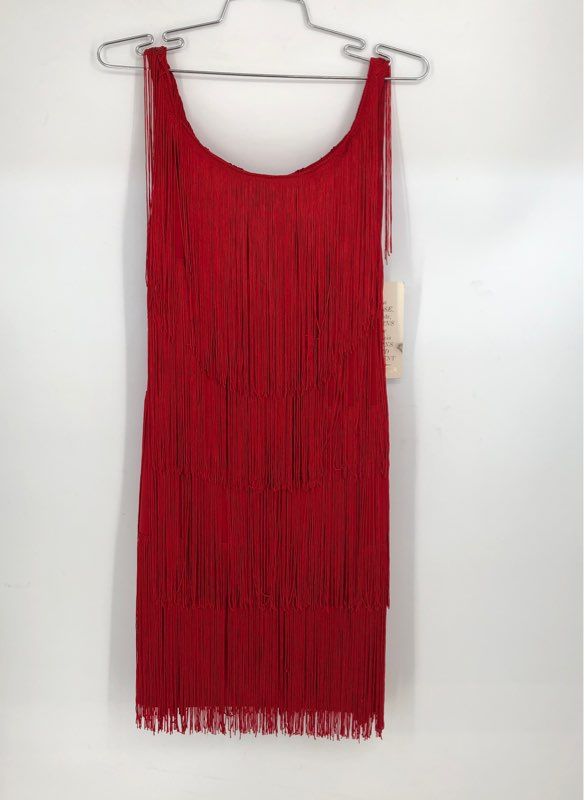 NWT Boston Proper Women&#39;s Red Fringe Scoop Neck Sleeveless Tank Dress - Size 0