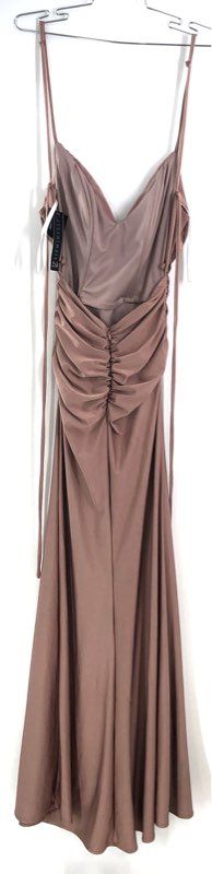 Liz Minelli Women's Mauve Rose Cowl Neck Ruched Maxi Dress Sz XS NWT