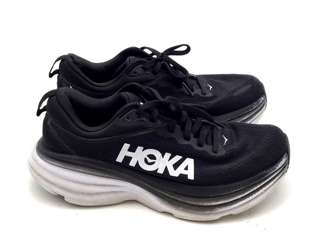 Hoka Bondi 8 Black White Women's Running Shoes Size 7B