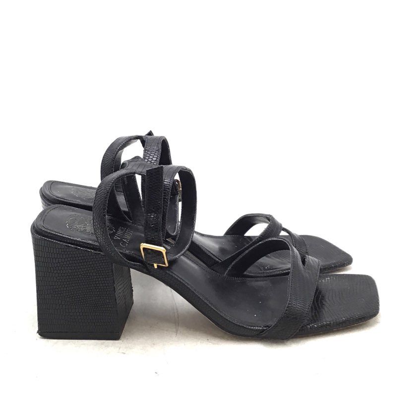 Vince Camuto Women&#39;s Black Block Heel Strappy Sandal - Size 9M